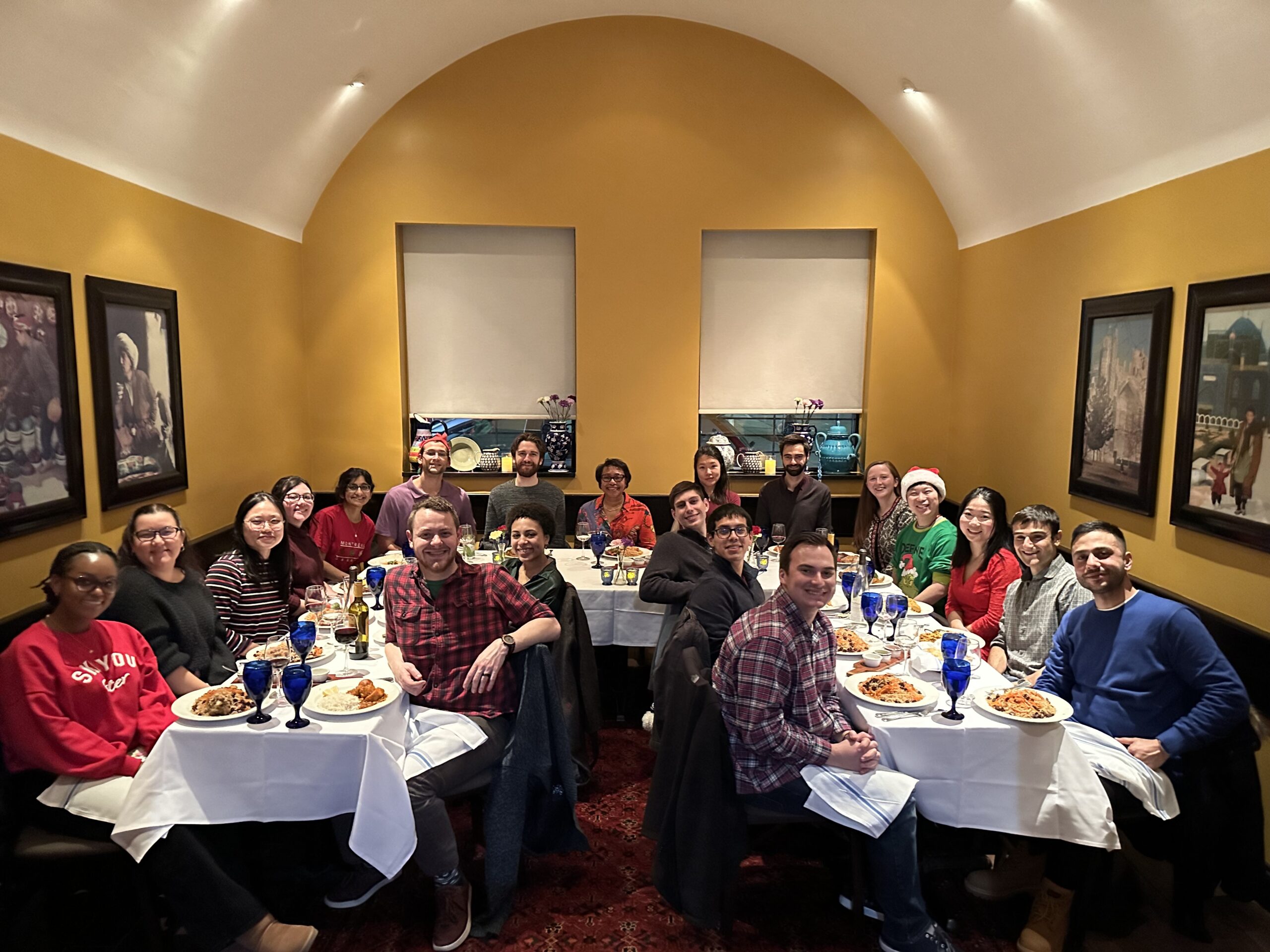 The Hammond Lab celebrates the winter holidays with dinner.